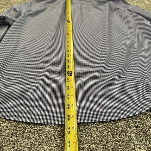 UNTUCKit Purple Micro Checks Nylon Spandex Button Up Shirt Men's Size XXL 2XL - Picture 10 of 10